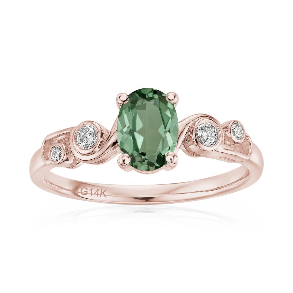 Oval Shaped London Blue Topaz Twisted Ring - LUO Jewelry #gemstone_Green Sapphire