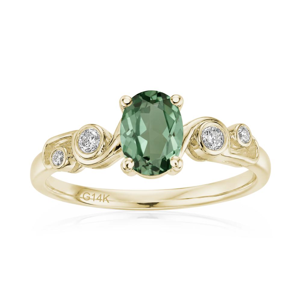 Oval Shaped London Blue Topaz Twisted Ring - LUO Jewelry #gemstone_Green Sapphire