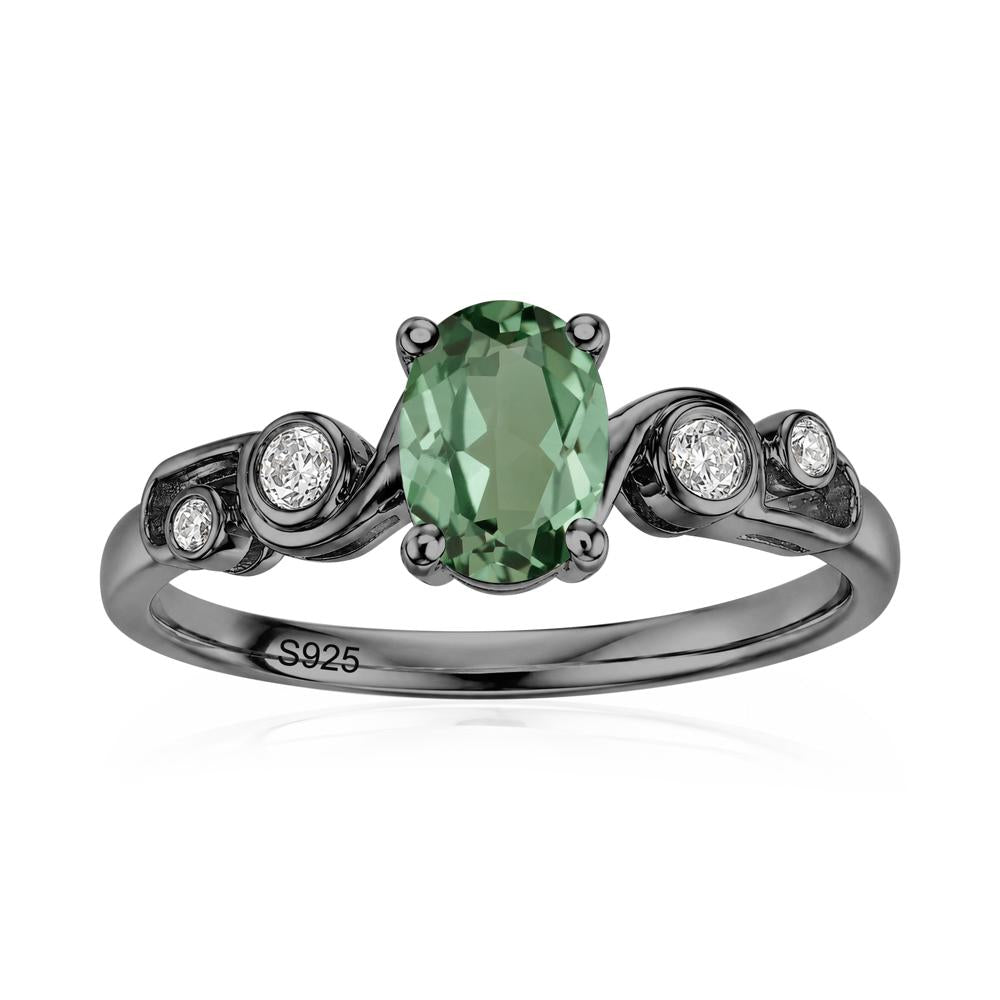 Oval Shaped London Blue Topaz Twisted Ring - LUO Jewelry #gemstone_Green Sapphire