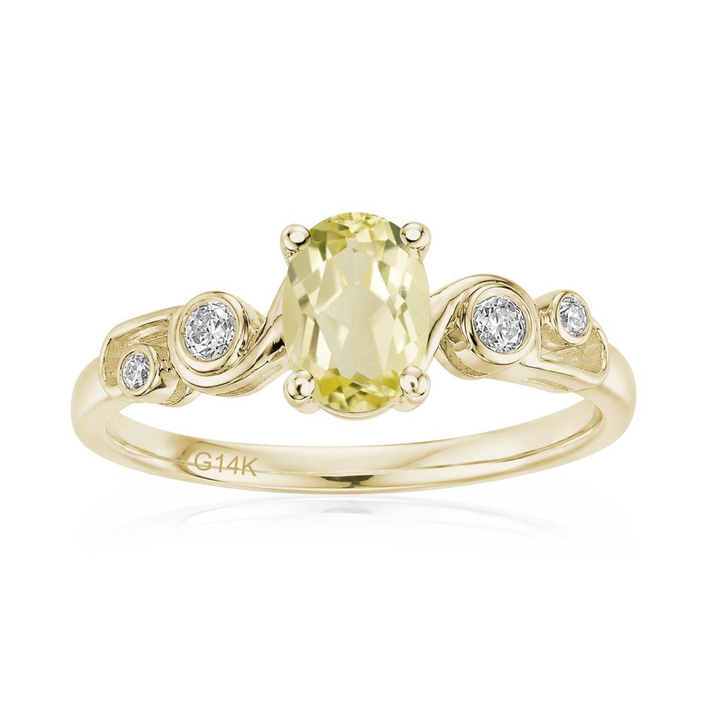 Oval Shaped London Blue Topaz Twisted Ring - LUO Jewelry #gemstone_Lemon Quartz