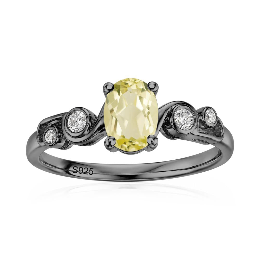 Oval Shaped London Blue Topaz Twisted Ring - LUO Jewelry #gemstone_Lemon Quartz