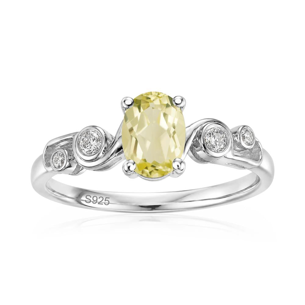 Oval Shaped London Blue Topaz Twisted Ring - LUO Jewelry #gemstone_Lemon Quartz
