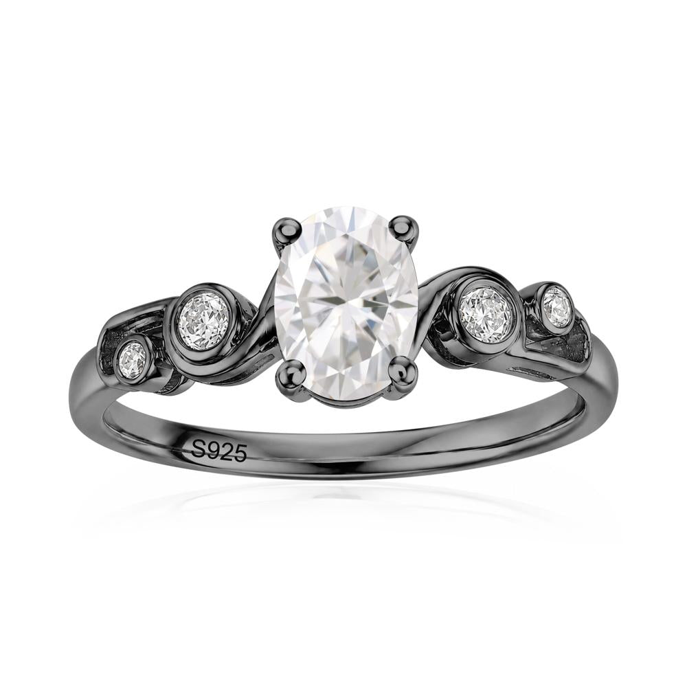 Oval Shaped London Blue Topaz Twisted Ring - LUO Jewelry #gemstone_Moissanite