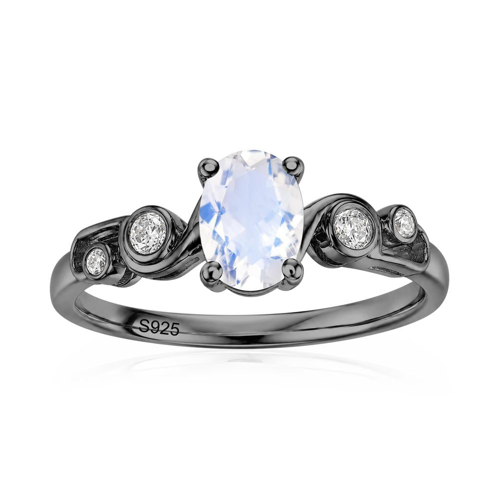 Oval Shaped London Blue Topaz Twisted Ring - LUO Jewelry #gemstone_Moonstone
