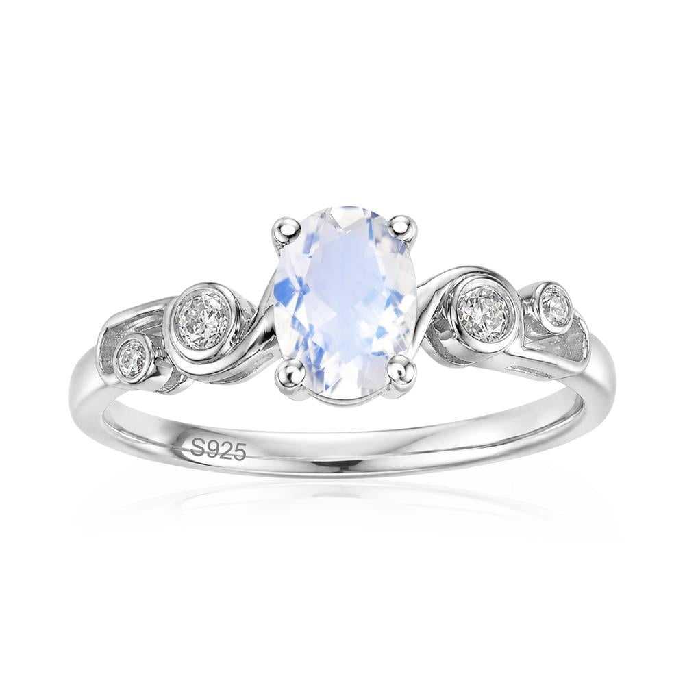 Oval Shaped London Blue Topaz Twisted Ring - LUO Jewelry #gemstone_Moonstone