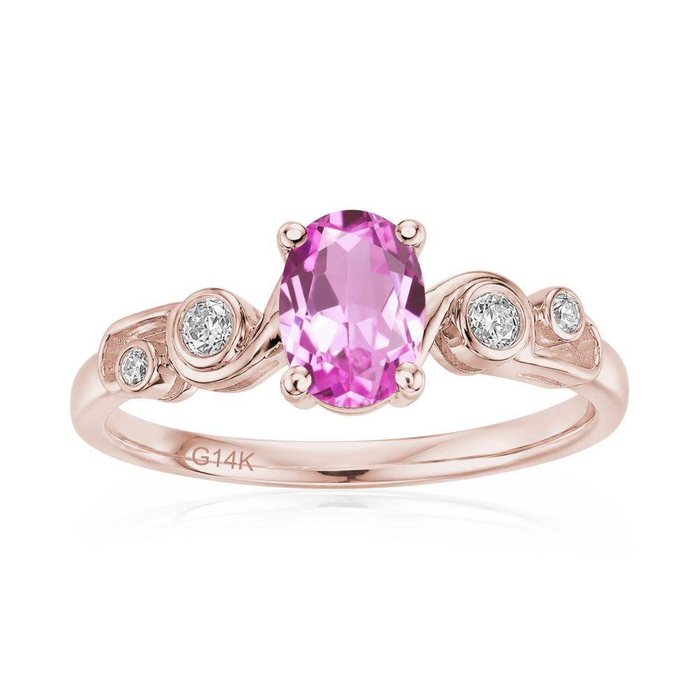 Oval Shaped London Blue Topaz Twisted Ring - LUO Jewelry #gemstone_Pink Sapphire