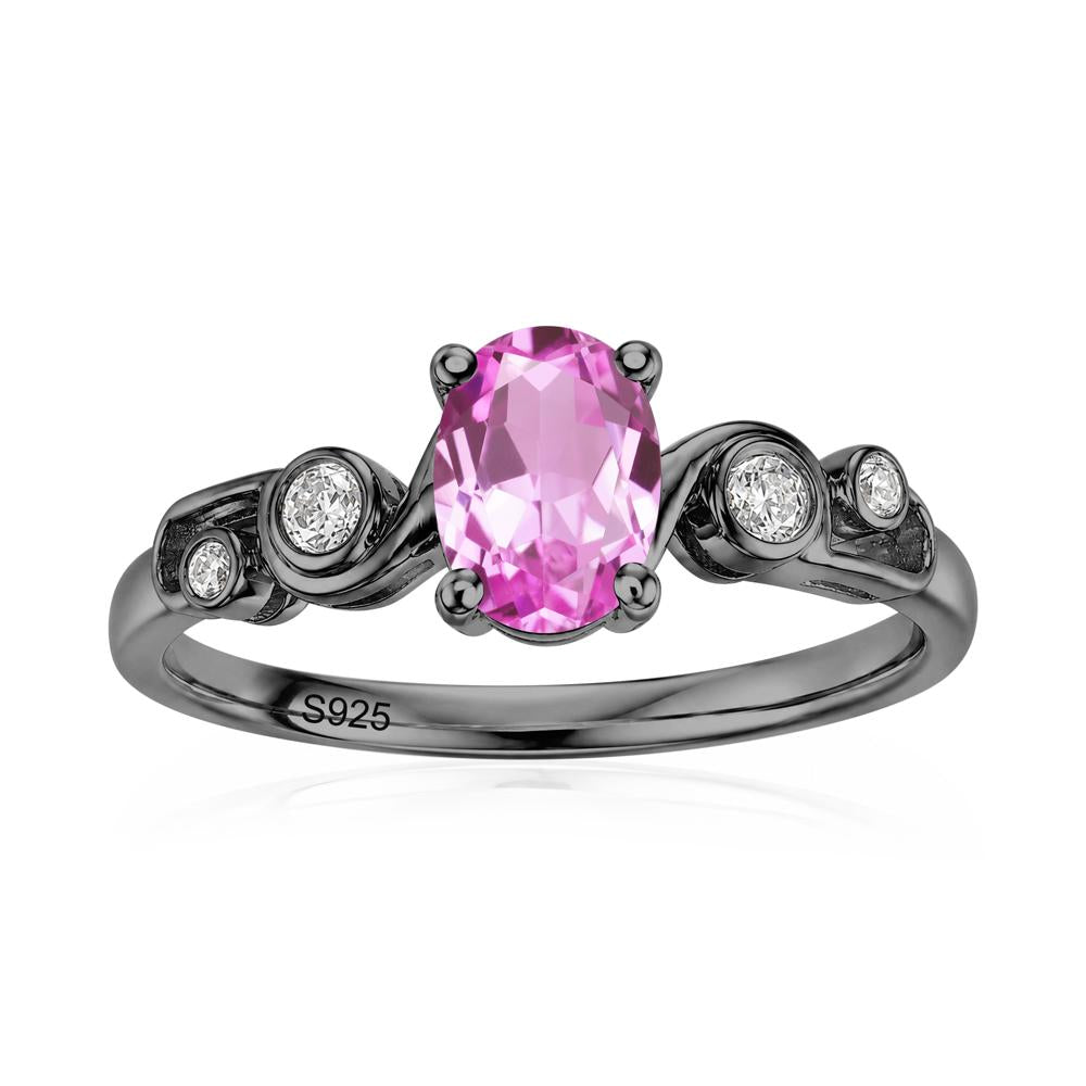 Oval Shaped London Blue Topaz Twisted Ring - LUO Jewelry #gemstone_Pink Sapphire