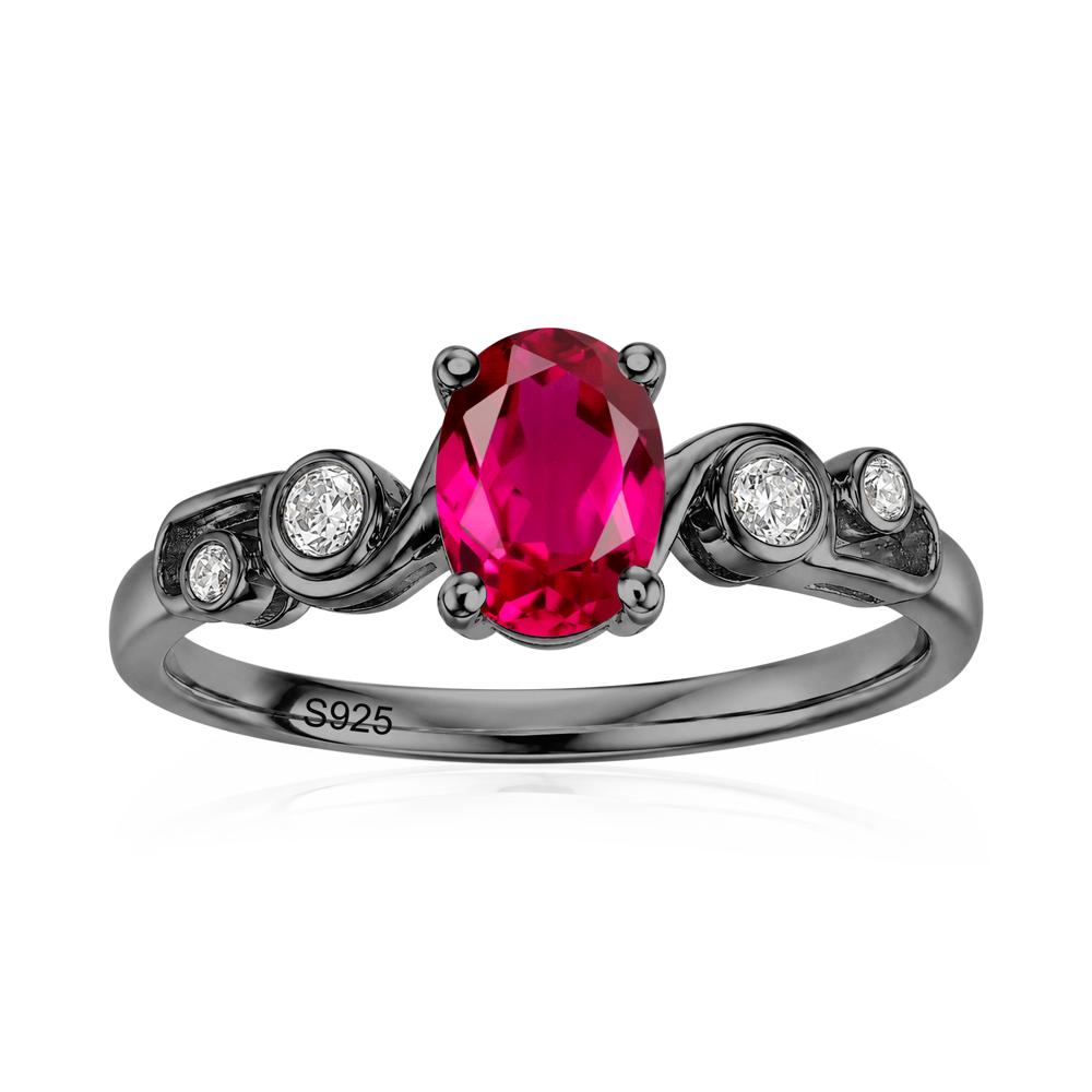 Oval Shaped London Blue Topaz Twisted Ring - LUO Jewelry #gemstone_Ruby