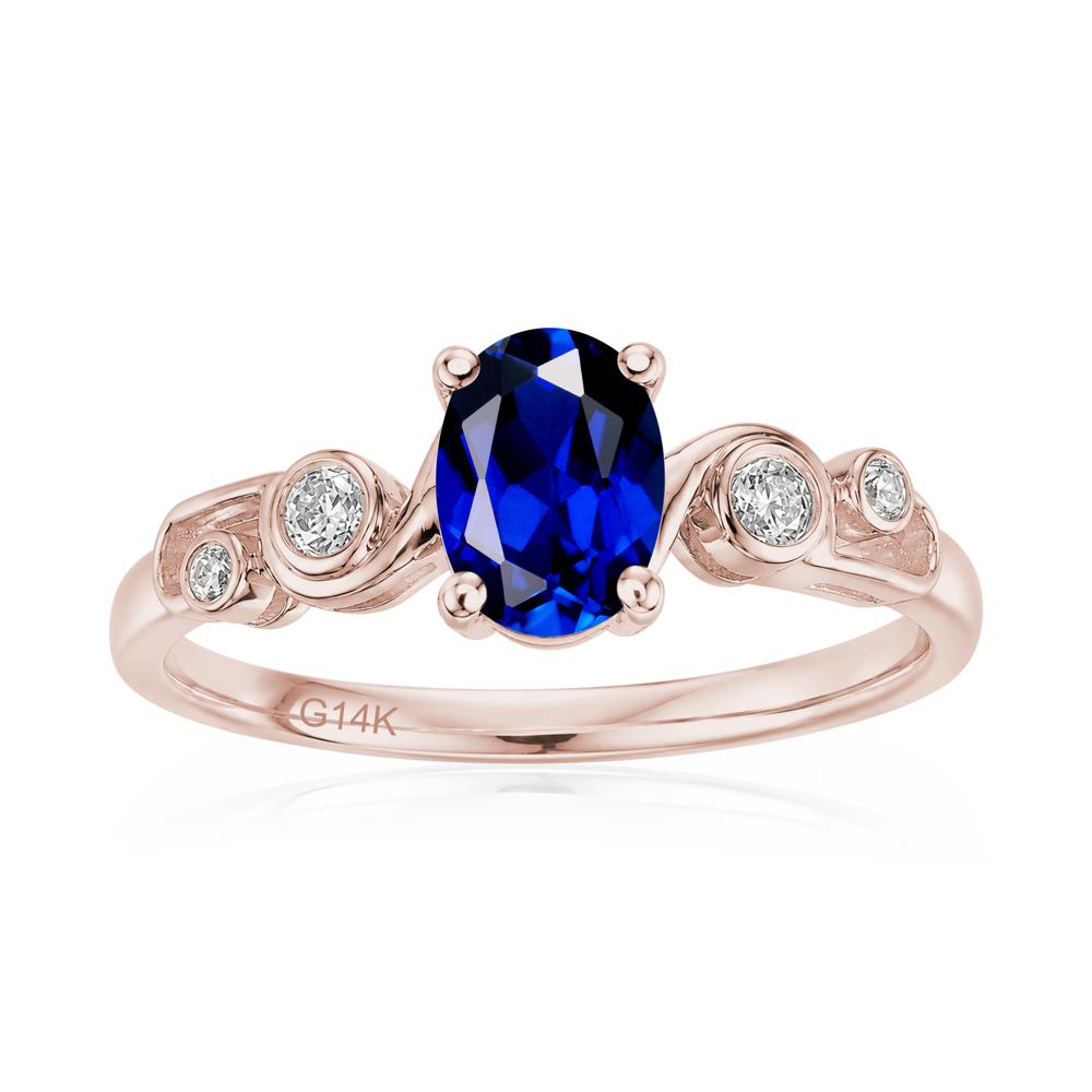 Oval Shaped London Blue Topaz Twisted Ring - LUO Jewelry #gemstone_Sapphire