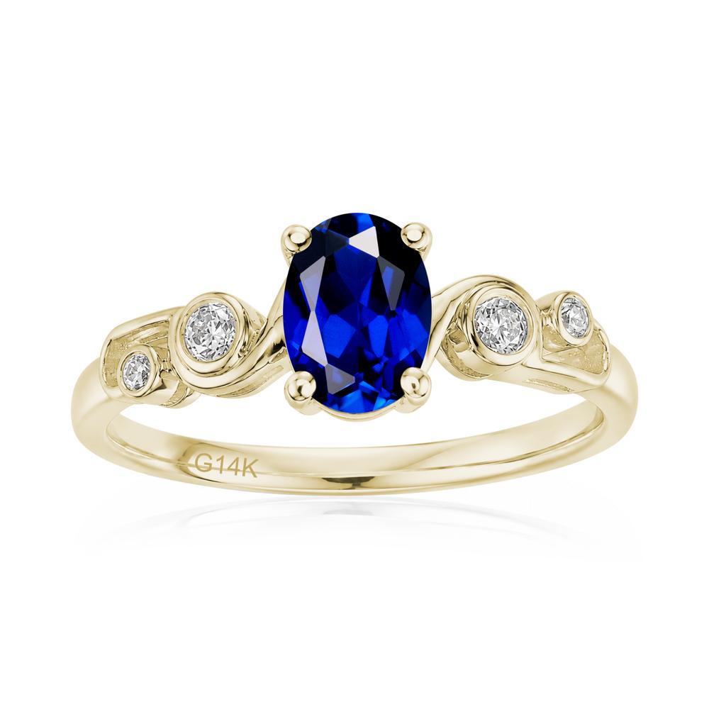 Oval Shaped London Blue Topaz Twisted Ring - LUO Jewelry #gemstone_Sapphire