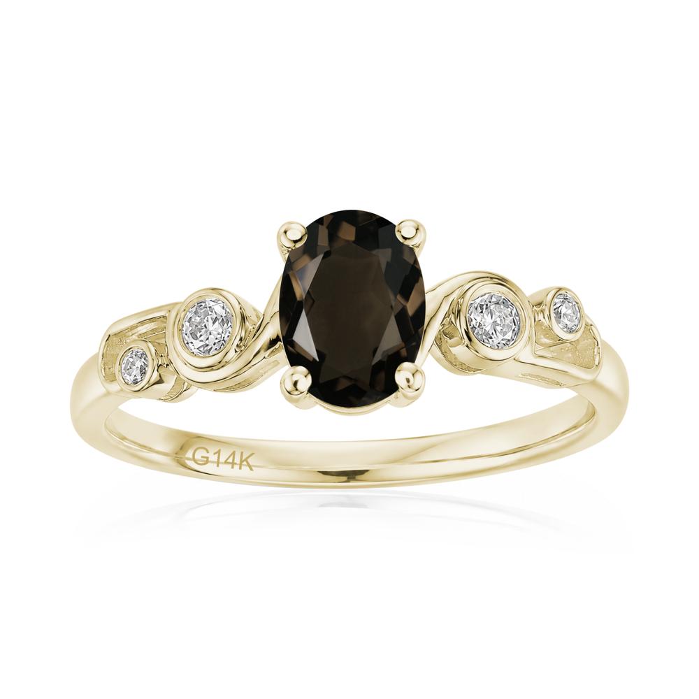 Oval Shaped London Blue Topaz Twisted Ring - LUO Jewelry #gemstone_Smoky Quartz