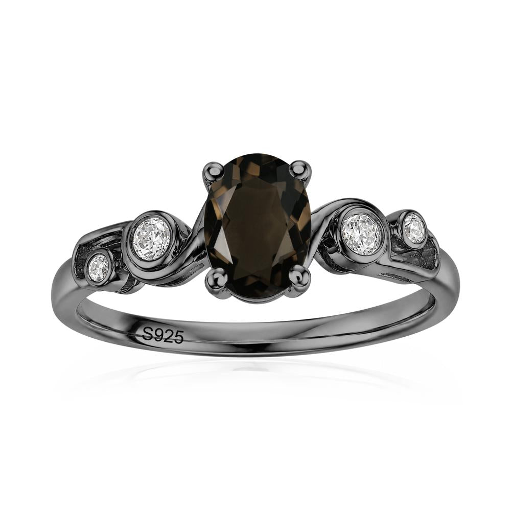 Oval Shaped London Blue Topaz Twisted Ring - LUO Jewelry #gemstone_Smoky Quartz