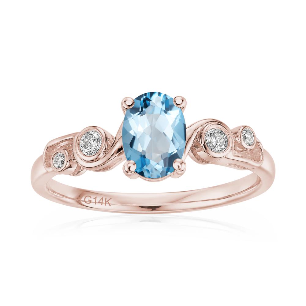 Oval Shaped London Blue Topaz Twisted Ring - LUO Jewelry #gemstone_Swiss Blue Topaz