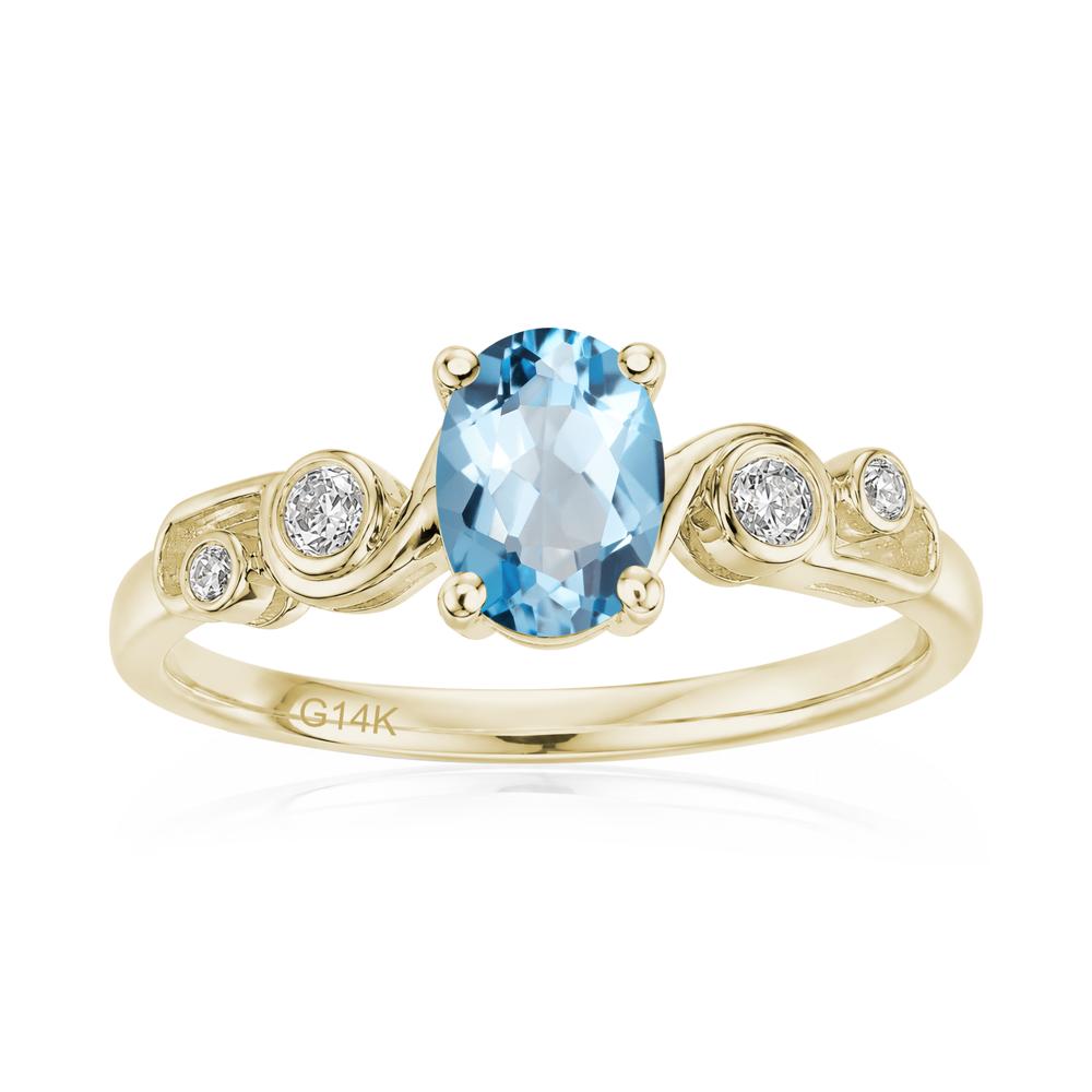 Oval Shaped London Blue Topaz Twisted Ring - LUO Jewelry #gemstone_Swiss Blue Topaz