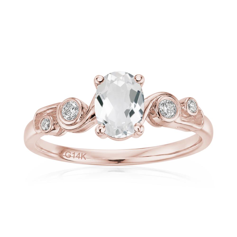 Oval Shaped London Blue Topaz Twisted Ring - LUO Jewelry #gemstone_White Topaz
