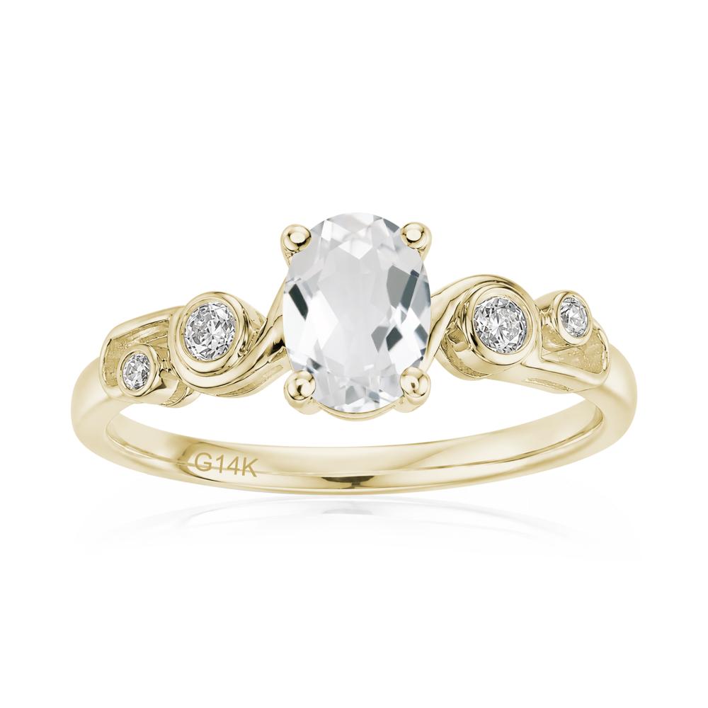 Oval Shaped London Blue Topaz Twisted Ring - LUO Jewelry #gemstone_White Topaz