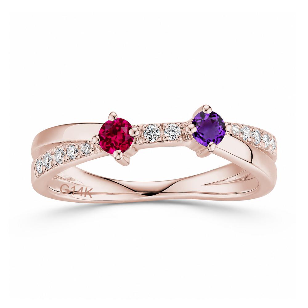 Toi Et Moi Citrine and Garnet Crossover Ring - LUO Jewelry #gemstone_Amethyst and Ruby