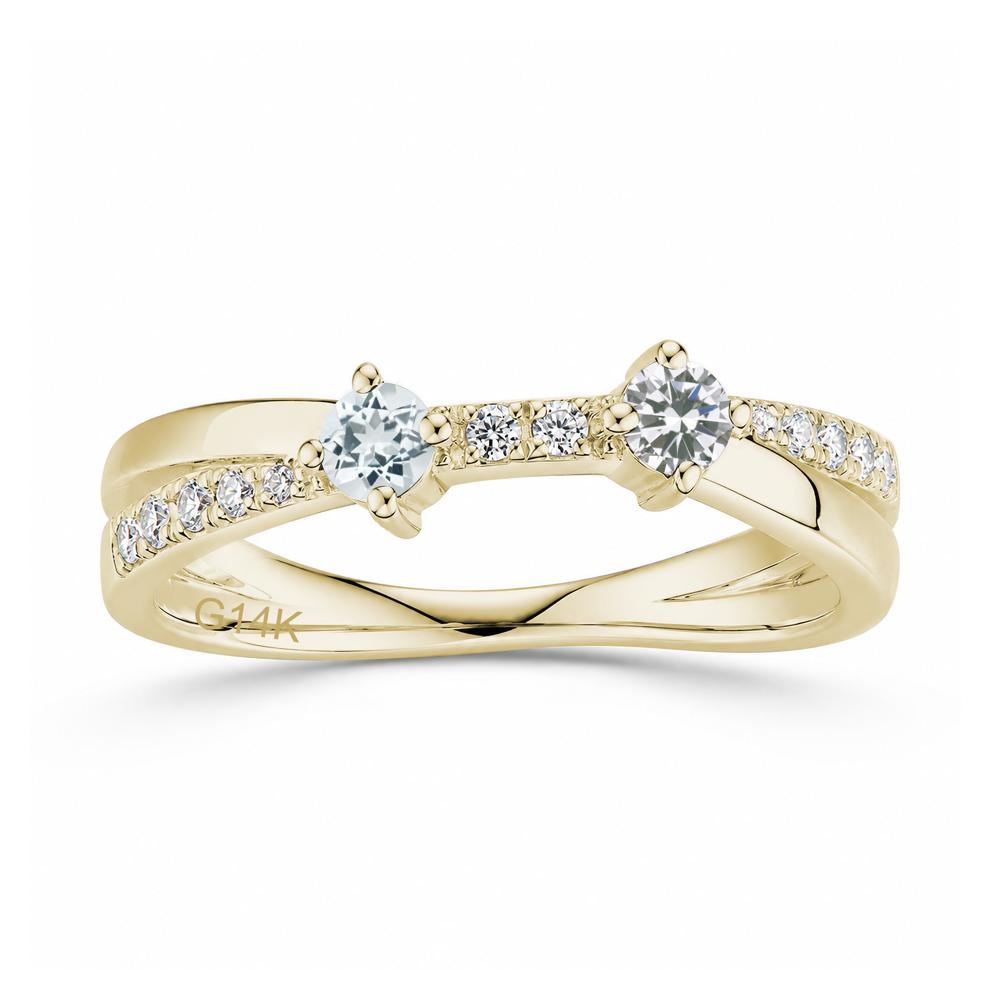 Toi Et Moi Citrine and Garnet Crossover Ring - LUO Jewelry #gemstone_Aquamarine and Cubic Zirconia