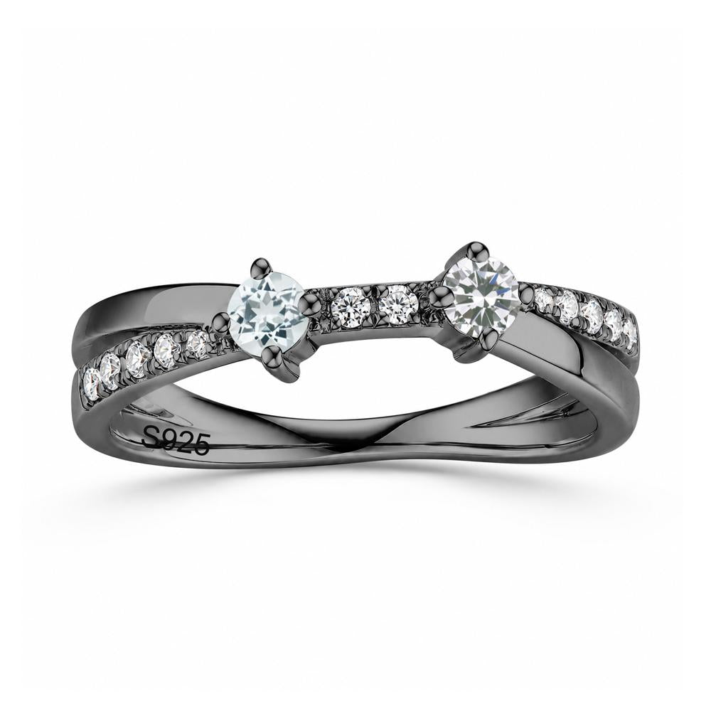 Toi Et Moi Citrine and Garnet Crossover Ring - LUO Jewelry #gemstone_Aquamarine and Cubic Zirconia