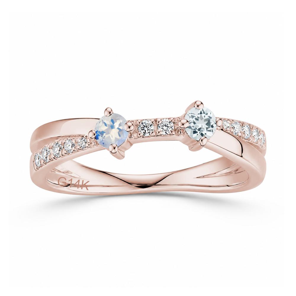 Toi Et Moi Citrine and Garnet Crossover Ring - LUO Jewelry #gemstone_Aquamarine and Moonstone