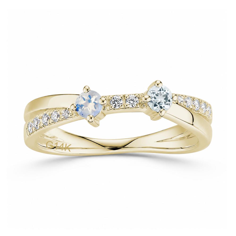Toi Et Moi Citrine and Garnet Crossover Ring - LUO Jewelry #gemstone_Aquamarine and Moonstone