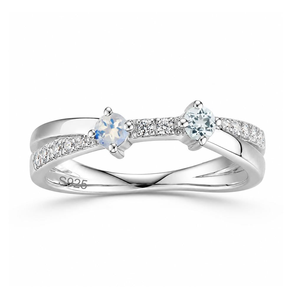 Toi Et Moi Citrine and Garnet Crossover Ring - LUO Jewelry #gemstone_Aquamarine and Moonstone