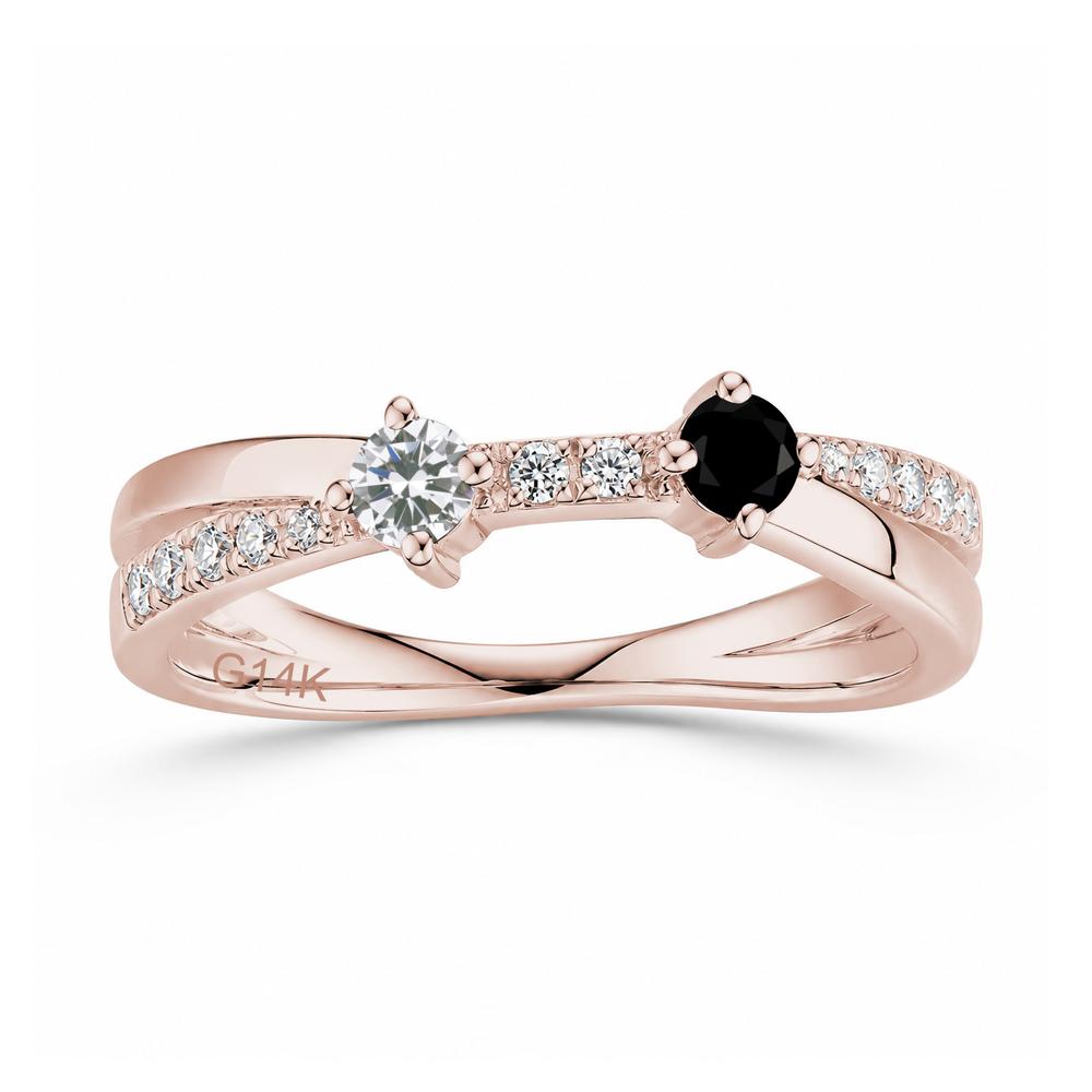 Toi Et Moi Citrine and Garnet Crossover Ring - LUO Jewelry #gemstone_Black Spinel and Cubic Zirconia