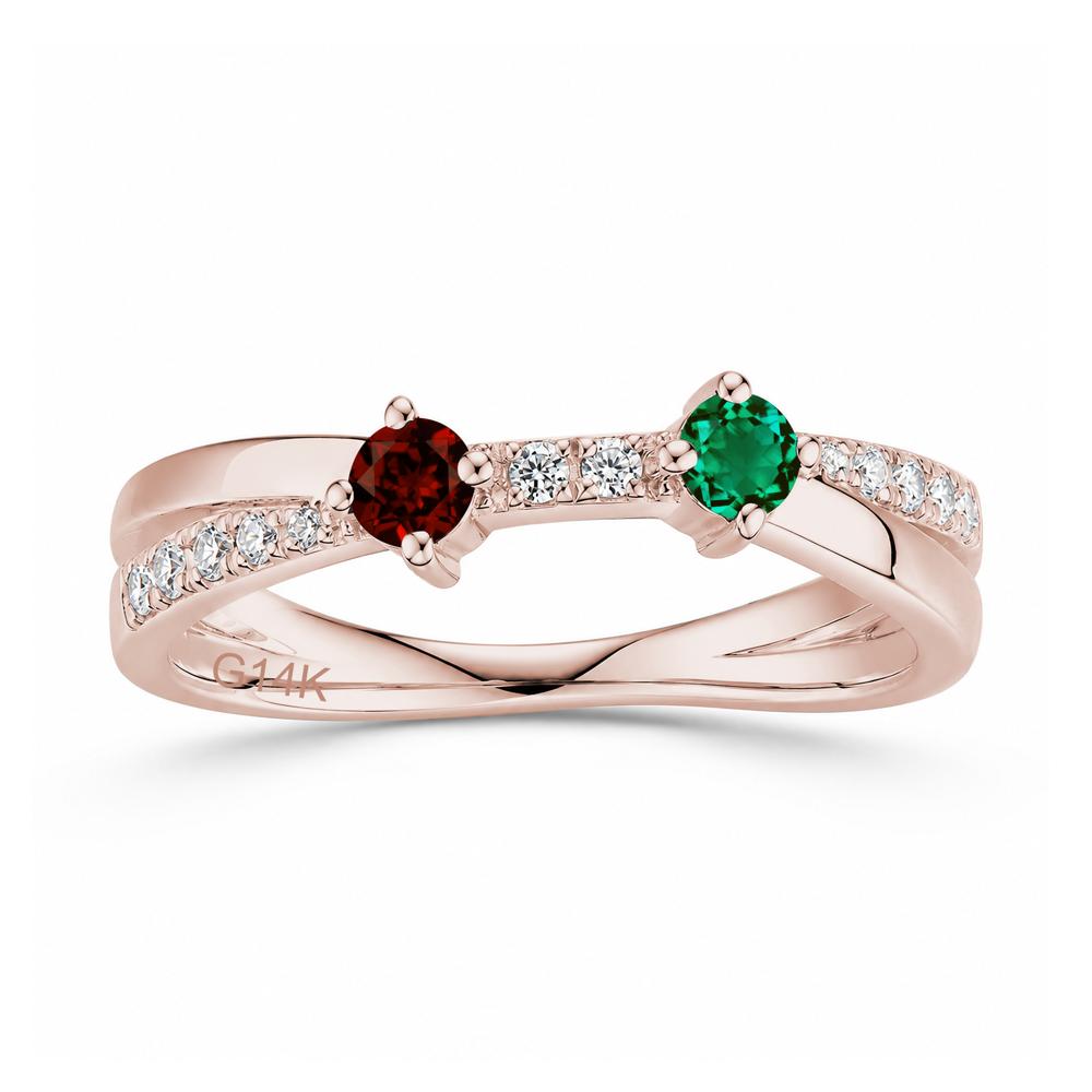 Toi Et Moi Citrine and Garnet Crossover Ring - LUO Jewelry #gemstone_Emerald and Garnet