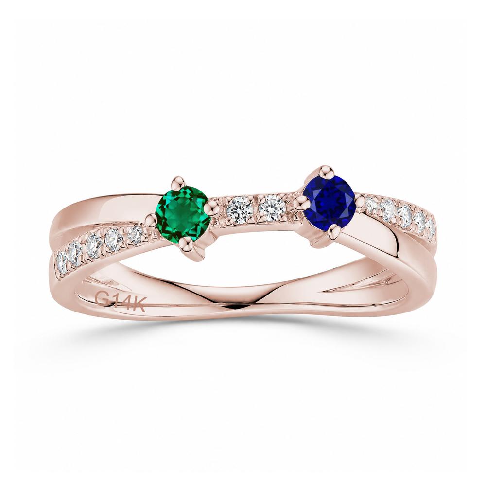 Toi Et Moi Citrine and Garnet Crossover Ring - LUO Jewelry #gemstone_Emerald and Sapphire