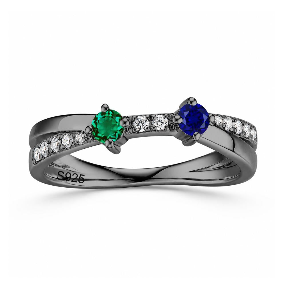 Toi Et Moi Citrine and Garnet Crossover Ring - LUO Jewelry #gemstone_Emerald and Sapphire