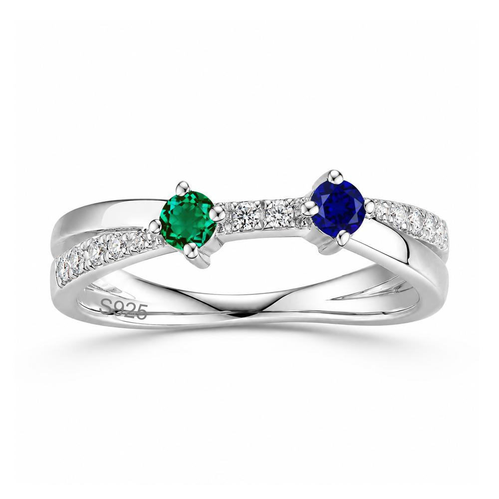 Toi Et Moi Citrine and Garnet Crossover Ring - LUO Jewelry #gemstone_Emerald and Sapphire