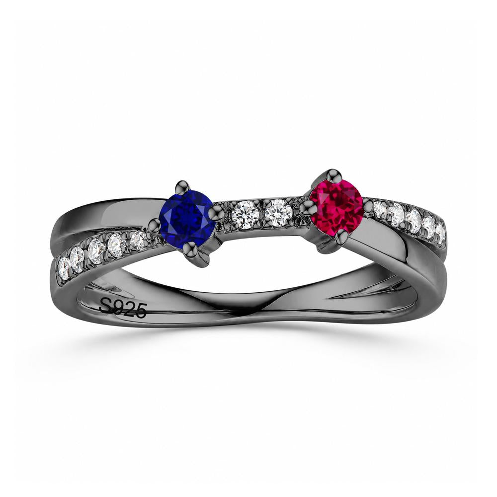 Toi Et Moi Citrine and Garnet Crossover Ring - LUO Jewelry #gemstone_Ruby and Sapphire