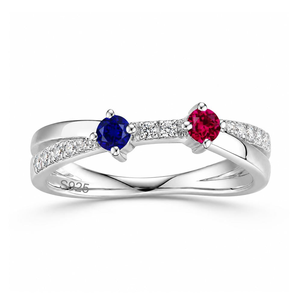 Toi Et Moi Citrine and Garnet Crossover Ring - LUO Jewelry #gemstone_Ruby and Sapphire