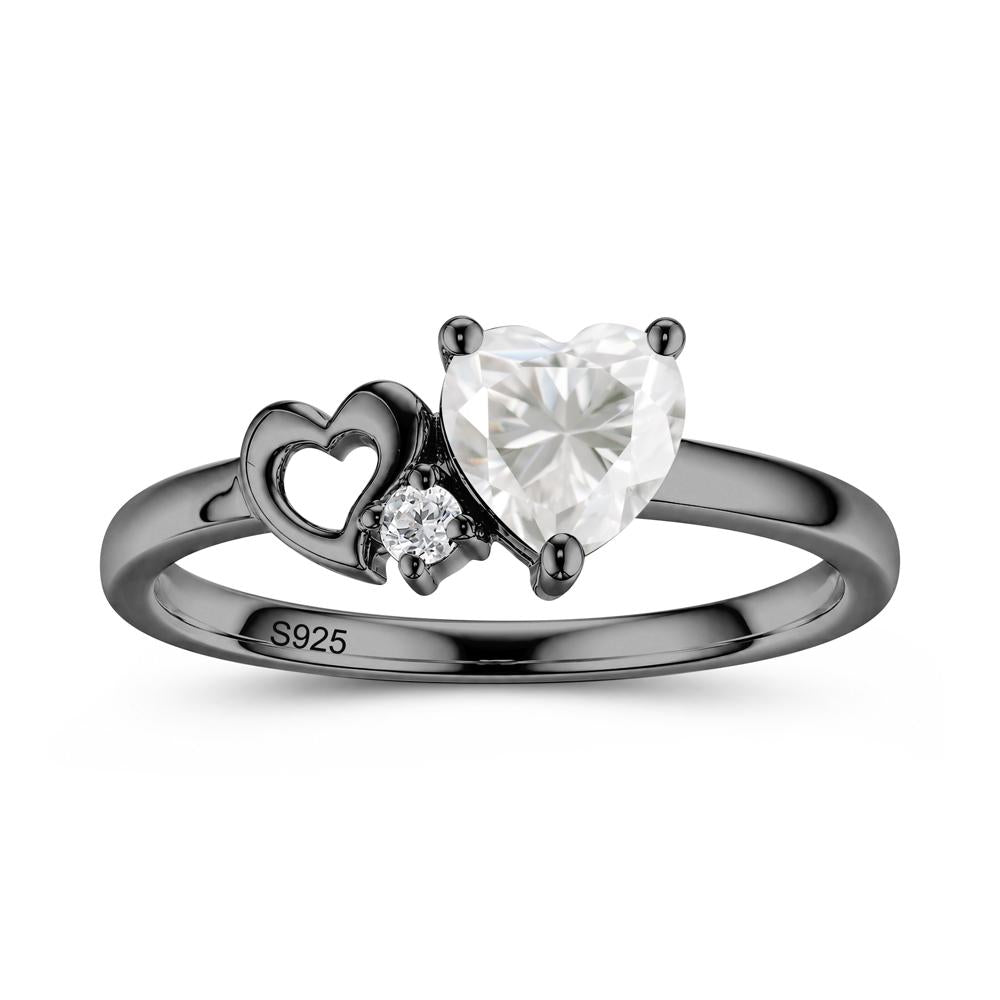 Dainty Daul Heart Amethyst Ring - LUO Jewelry #gemstone_Moissanite
