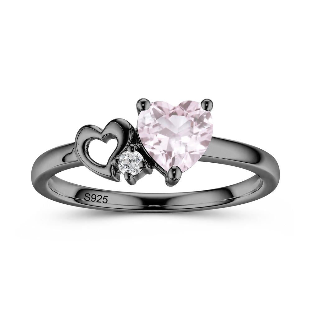 Dainty Daul Heart Amethyst Ring - LUO Jewelry #gemstone_Morganite