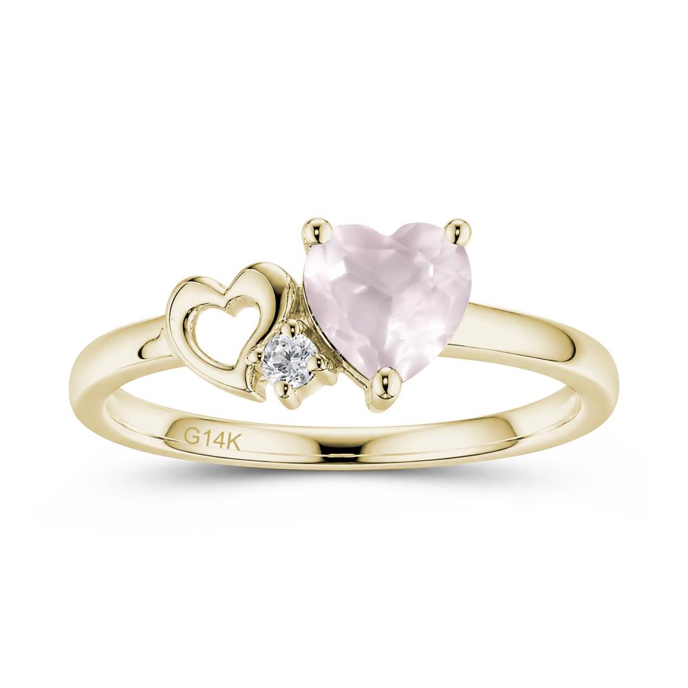 Dainty Daul Heart Amethyst Ring - LUO Jewelry #gemstone_Rose Quartz