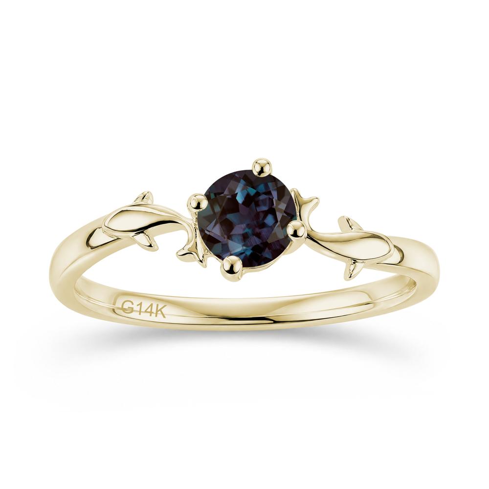 Solitaire Alexandrite Cute Fish Ring - LUO Jewelry #gemstone_Alexandrite