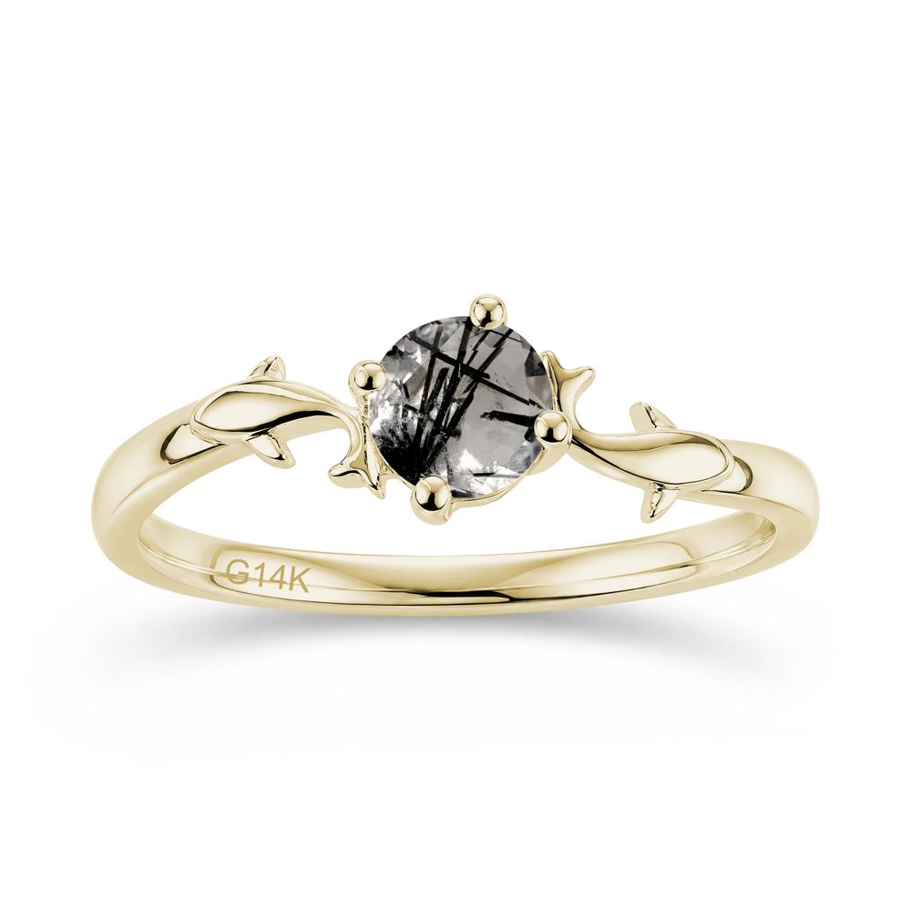 Solitaire Alexandrite Cute Fish Ring - LUO Jewelry #gemstone_Black Rutilated Quartz