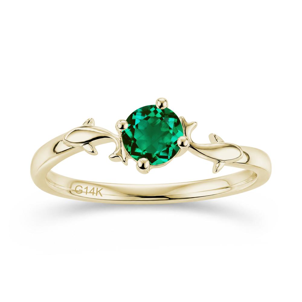 Solitaire Alexandrite Cute Fish Ring - LUO Jewelry #gemstone_Emerald