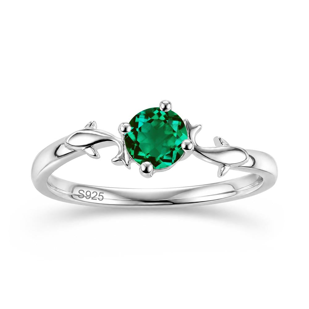 Solitaire Alexandrite Cute Fish Ring - LUO Jewelry #gemstone_Emerald
