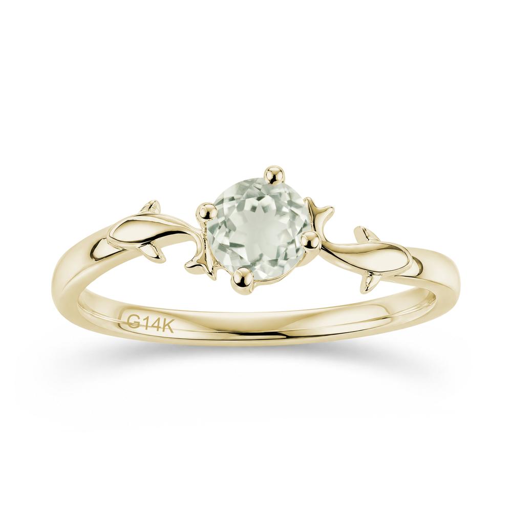 Solitaire Alexandrite Cute Fish Ring - LUO Jewelry #gemstone_Green Amethyst