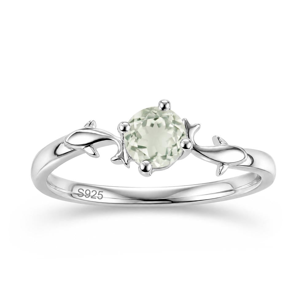 Solitaire Alexandrite Cute Fish Ring - LUO Jewelry #gemstone_Green Amethyst