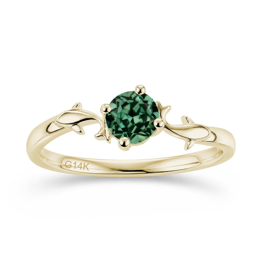 Solitaire Alexandrite Cute Fish Ring - LUO Jewelry #gemstone_Green Sapphire