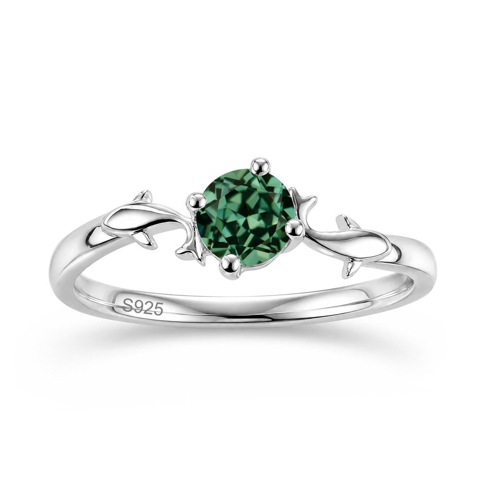 Solitaire Alexandrite Cute Fish Ring - LUO Jewelry #gemstone_Green Sapphire