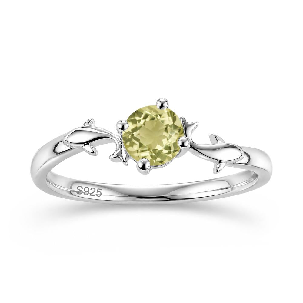 Solitaire Alexandrite Cute Fish Ring - LUO Jewelry #gemstone_Lemon Quartz