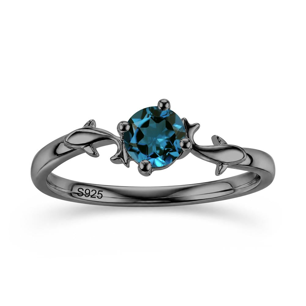 Solitaire Alexandrite Cute Fish Ring - LUO Jewelry #gemstone_London Blue Topaz