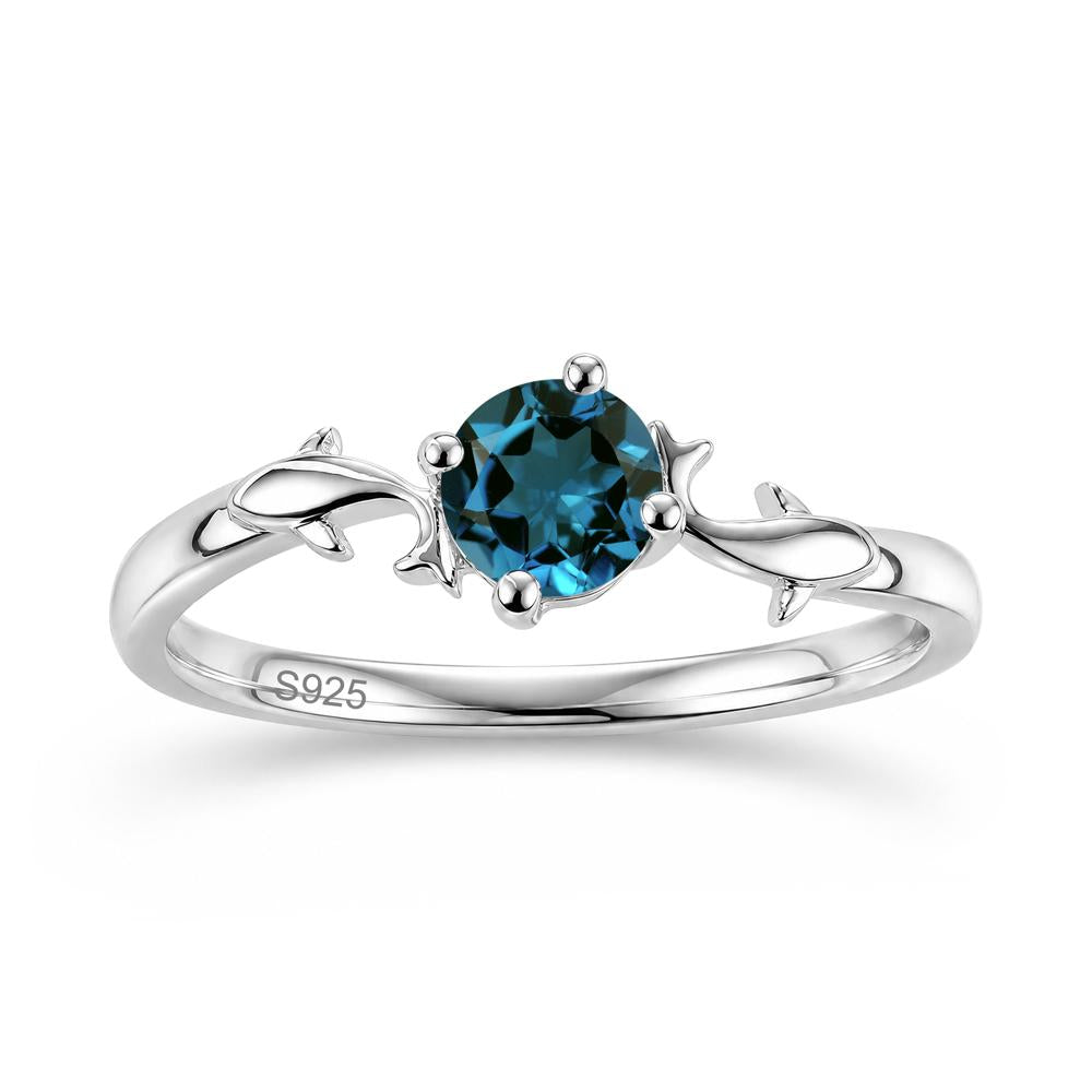 Solitaire Alexandrite Cute Fish Ring - LUO Jewelry #gemstone_London Blue Topaz