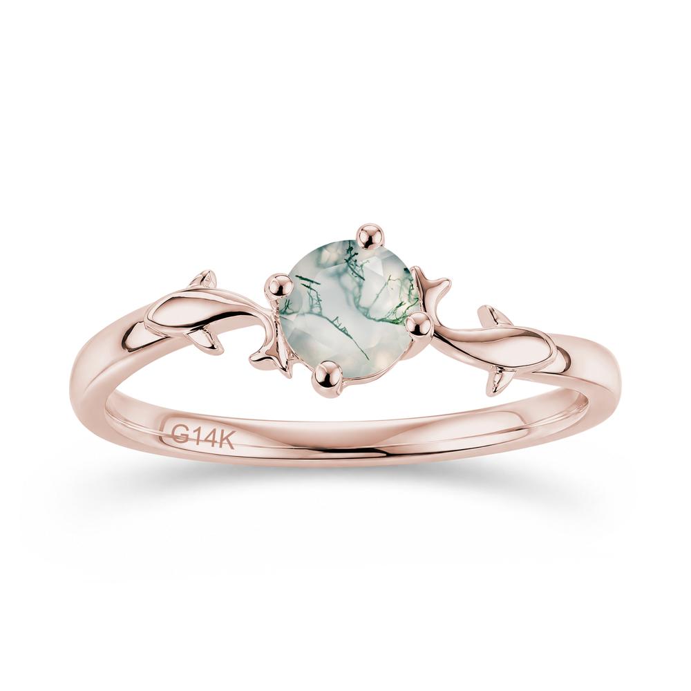 Solitaire Alexandrite Cute Fish Ring - LUO Jewelry #gemstone_Moss Agate