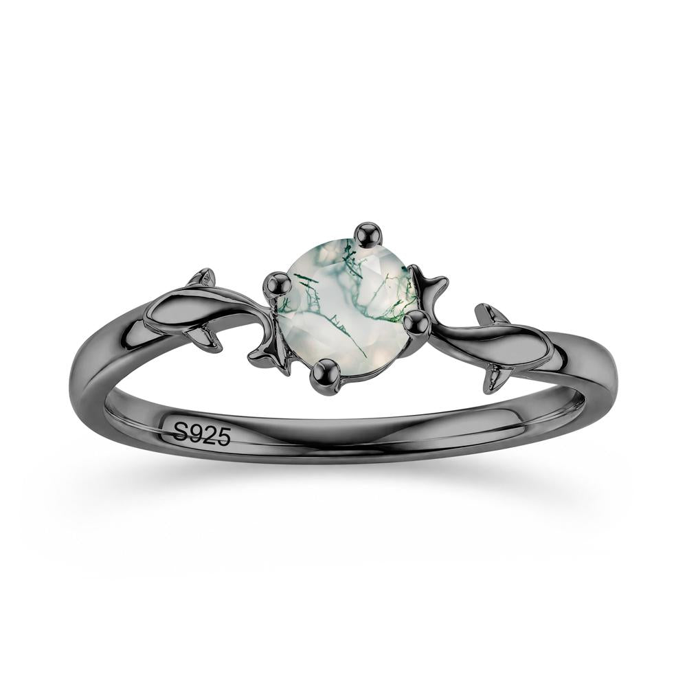 Solitaire Alexandrite Cute Fish Ring - LUO Jewelry #gemstone_Moss Agate