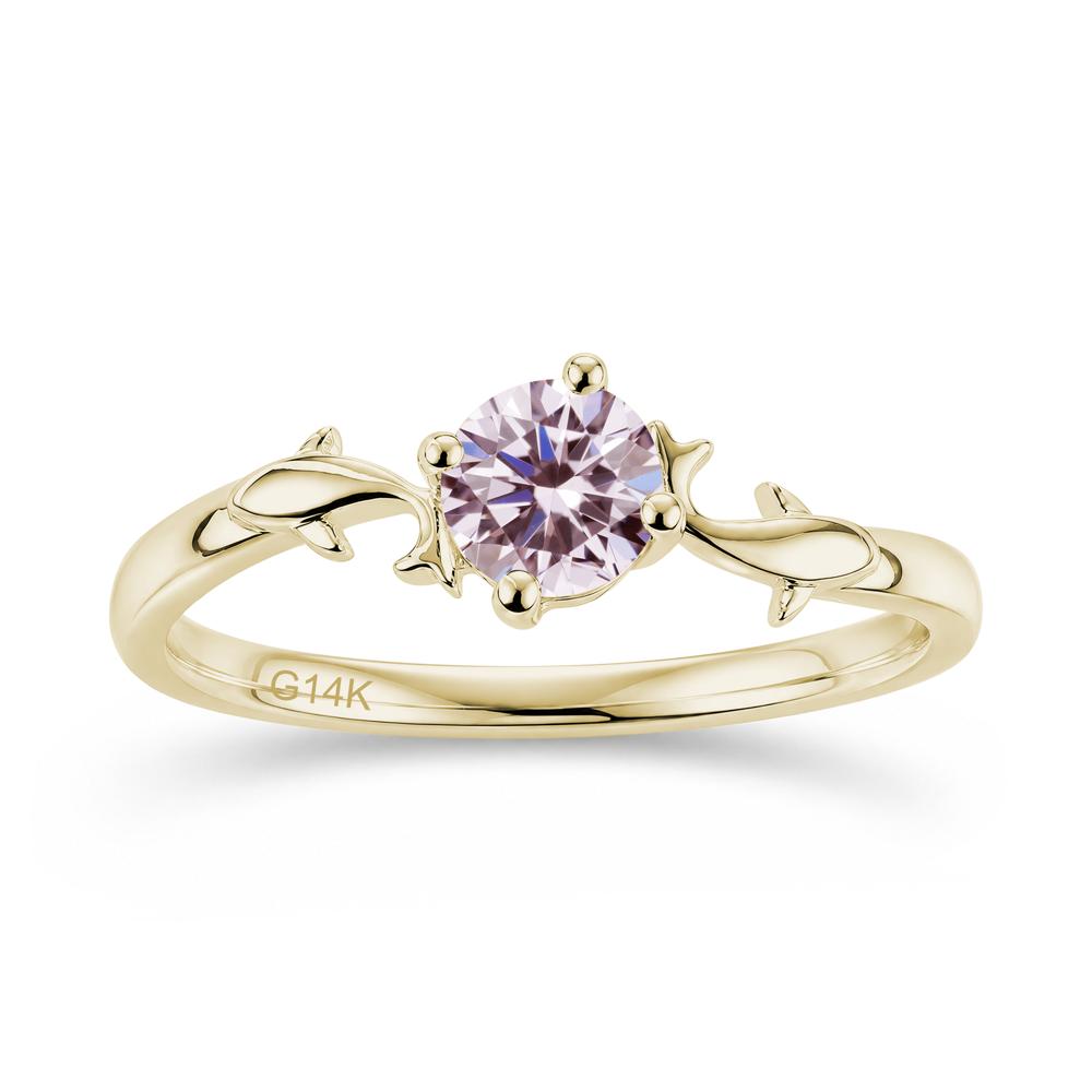 Solitaire Alexandrite Cute Fish Ring - LUO Jewelry #gemstone_Pink Cubic Zirconia
